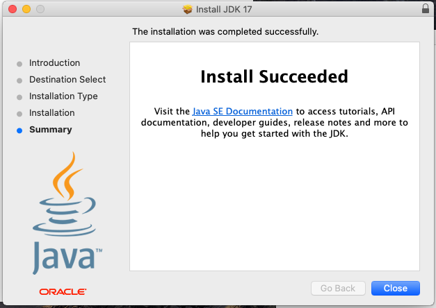 Install Oracle Java 17 or JDK 17 on macOS - Installation Success