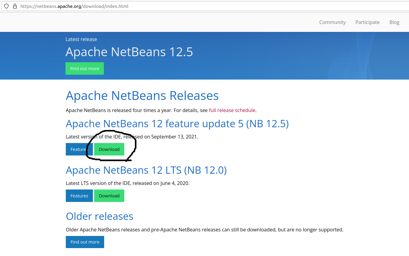 Install NetBeans 12 for PHP On Ubuntu 20.04 - Download Options