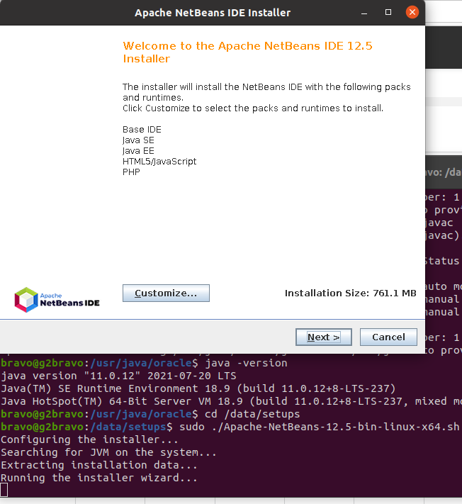 Install NetBeans 12 for PHP On Ubuntu 20.04 - Installer - Welcome Screen