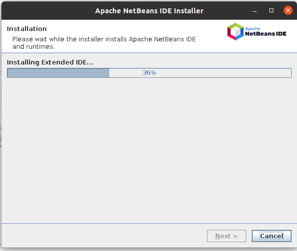 Install NetBeans 12 for PHP On Ubuntu 20.04 - Installation Progress