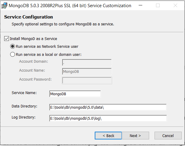 Install MongoDB 5, Compass, Shell on Windows 10 - Configure Service