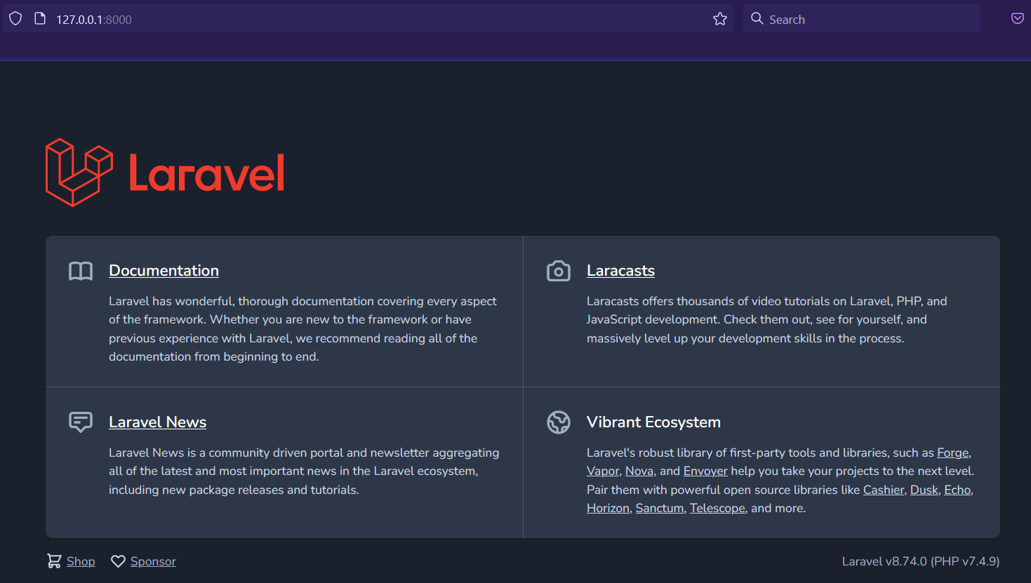 MVC CRUD Demo in Laravel Using MongoDB - Home Page