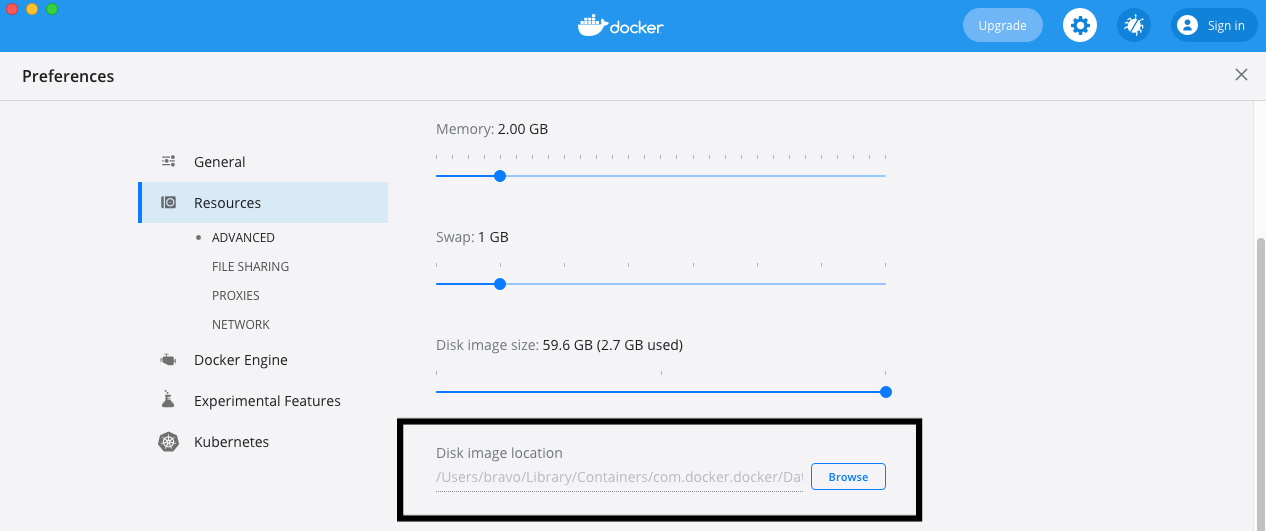 Install Docker Desktop on macOS - Storage Path