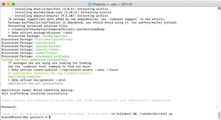 Laravel Sail using Docker Desktop on Mac - Installed Laravel Sail using Docker Desktop on Mac - Install