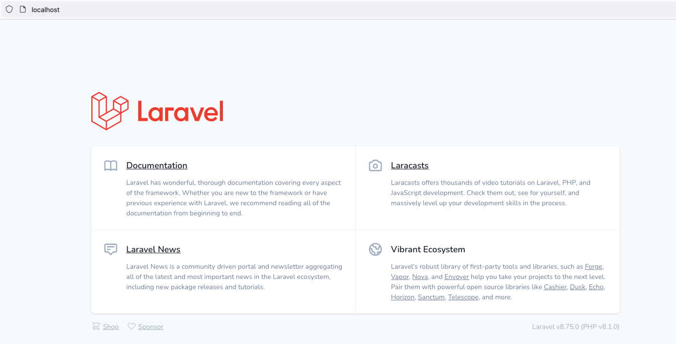 Laravel Sail using Docker Desktop on Mac - Home Page Laravel Sail using Docker Desktop on Mac - Home Page