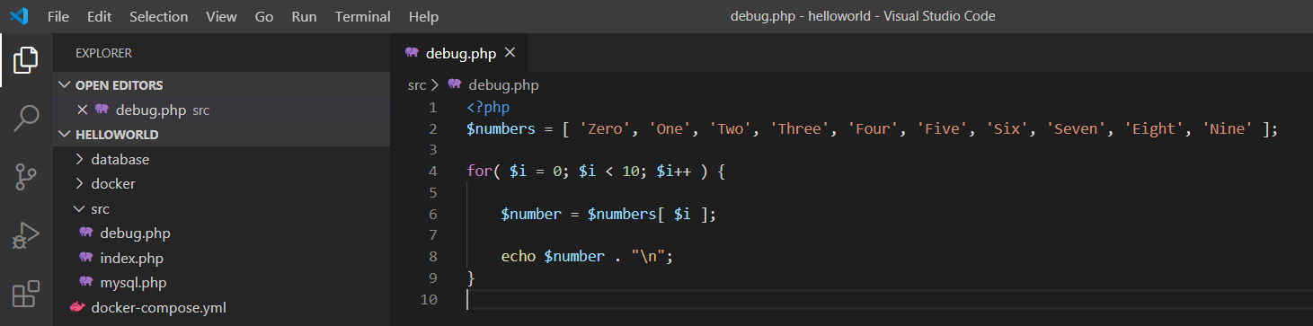 Debug PHP using Xdebug and Visual Studio Code - Docker Container - Debug Script