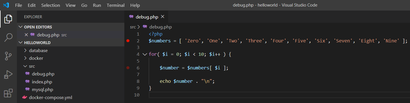 Debug PHP using Xdebug and Visual Studio Code - Docker Container - Breakpoints Debug PHP using Xdebug and Visual Studio Code - Docker Container - Breakpoints