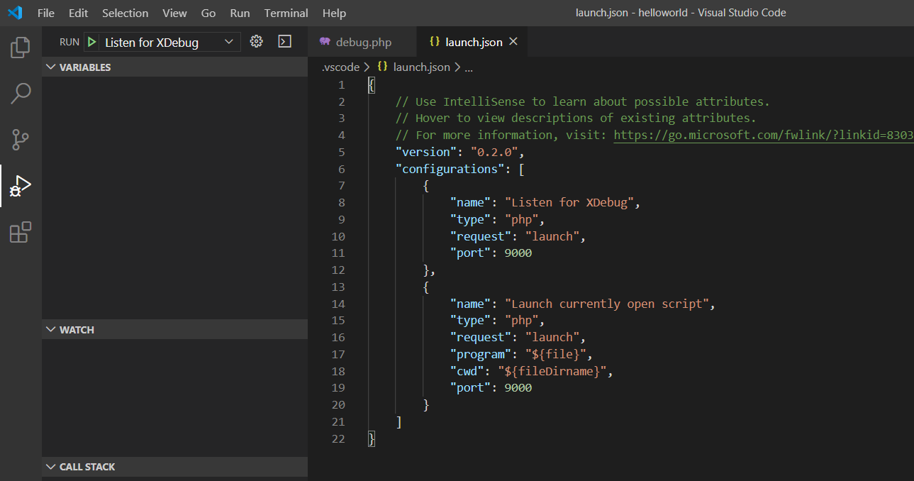 Debug PHP using Xdebug and Visual Studio Code - Docker Container - Launch JSON Debug PHP using Xdebug and Visual Studio Code - Docker Container - Launch JSON