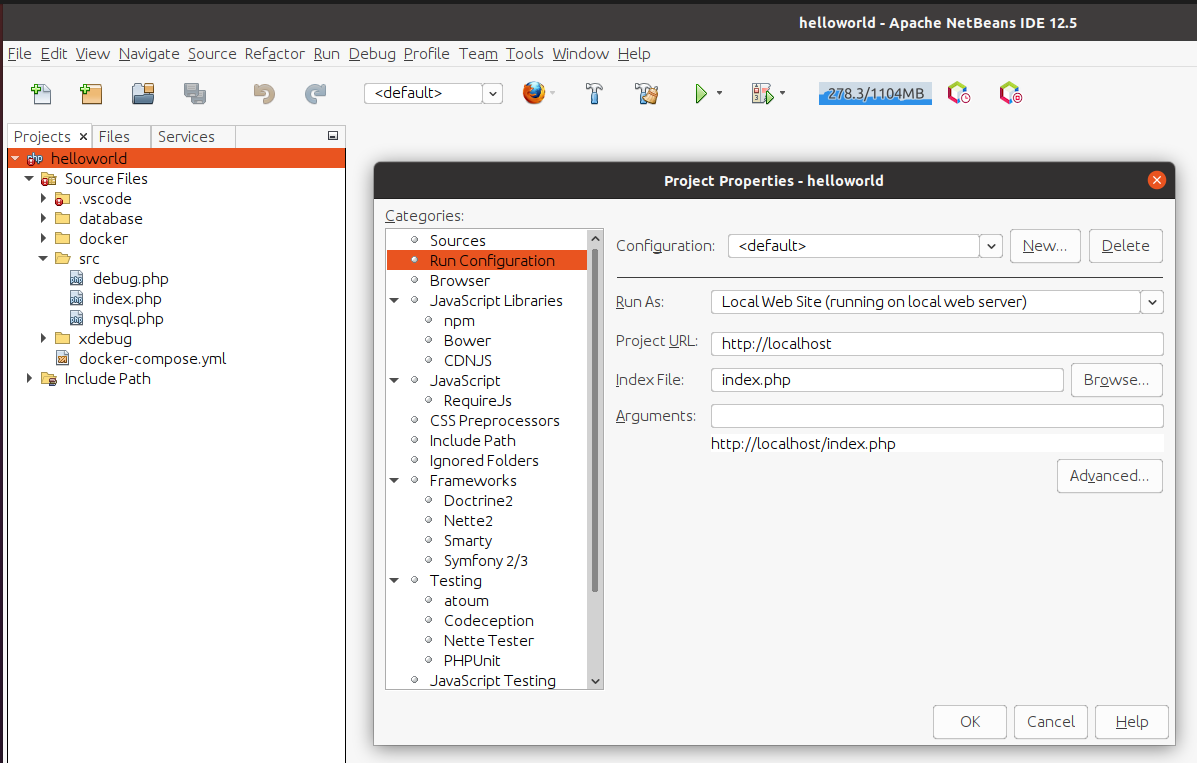 Debug PHP using Xdebug and NetBeans - Docker Container - Ubuntu - Run Configurations Debug PHP using Xdebug and NetBeans - Docker Container - Ubuntu - Run Configurations
