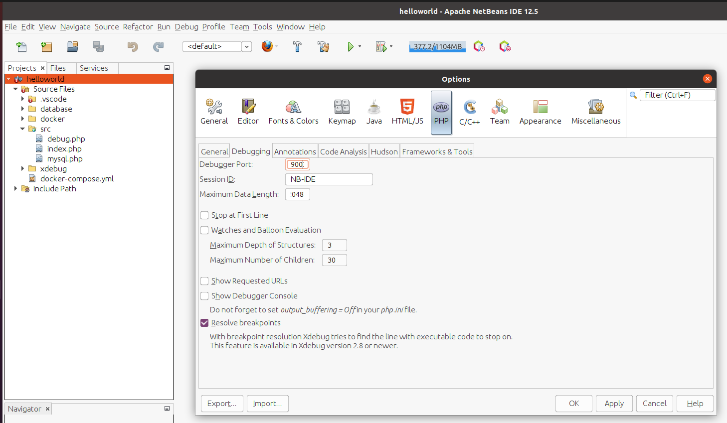 Debug PHP using Xdebug and NetBeans - Docker Container - Ubuntu - Configure Xdebug Debug PHP using Xdebug and NetBeans - Docker Container - Ubuntu - Configure Xdebug