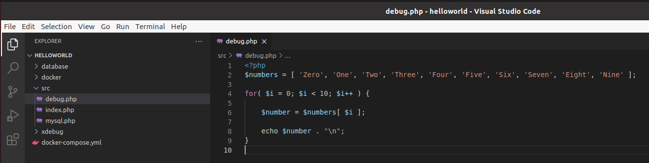 Debug PHP using Xdebug and Visual Studio Code - Docker Container - Ubuntu - Debug Script Debug PHP using Xdebug and Visual Studio Code - Docker Container - Ubuntu - Debug Script