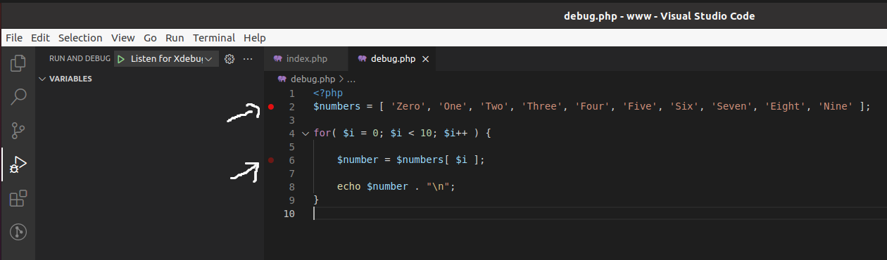 Debug PHP using Xdebug and Visual Studio Code on Ubuntu - VS Code -Breakpoints Debug PHP using Xdebug and Visual Studio Code on Ubuntu - VS Code -Breakpoints