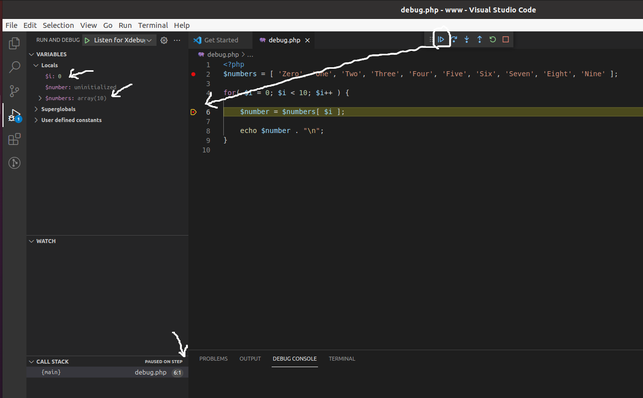 Debug PHP using Xdebug and Visual Studio Code on Ubuntu - VS Code - Continue Debug PHP using Xdebug and Visual Studio Code on Ubuntu - VS Code - Continue