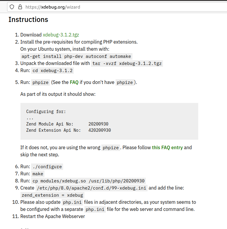 Debug PHP using Xdebug and NetBeans on Ubuntu - Xdebug Installation Steps