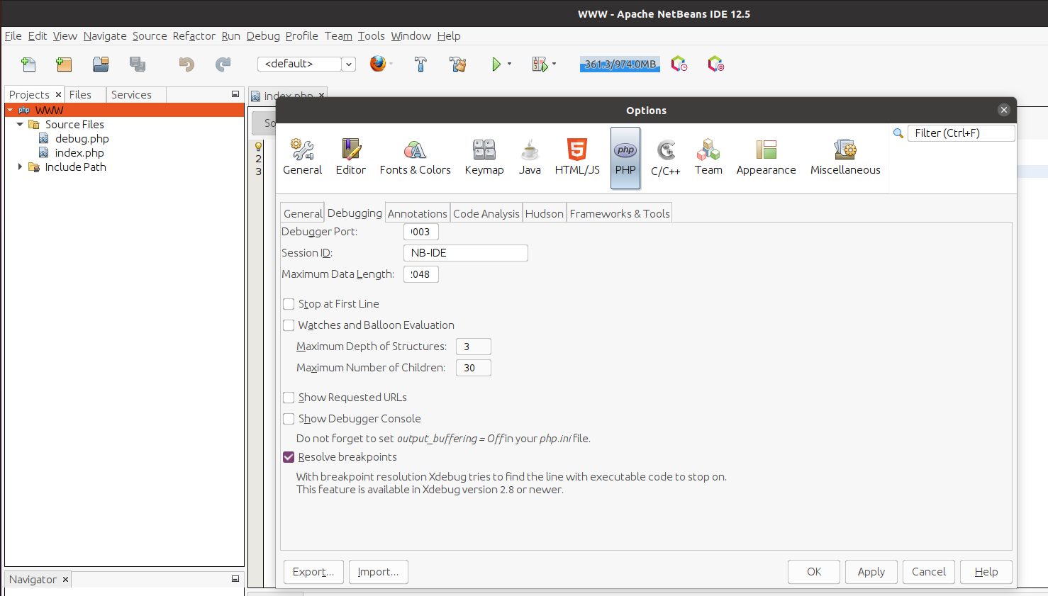Debug PHP using Xdebug and NetBeans on Ubuntu - Configure Xdebug Debug PHP using Xdebug and NetBeans on Ubuntu - Configure Xdebug