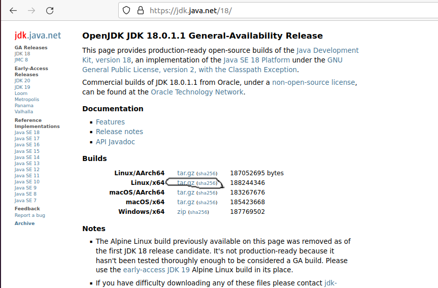 Install OpenJDK 18 on Ubuntu 20.04 LTS - Download Options
