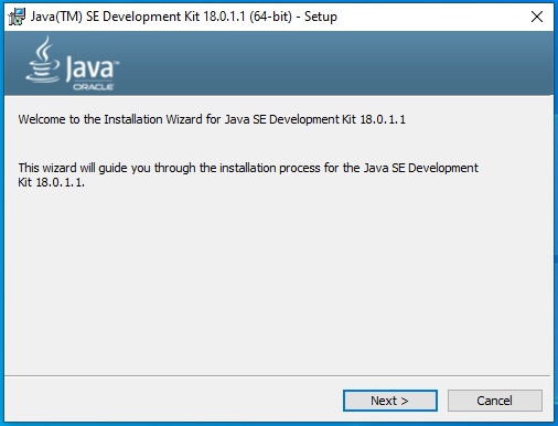 Install Java 18 On Windows 10 - Welcome Screen