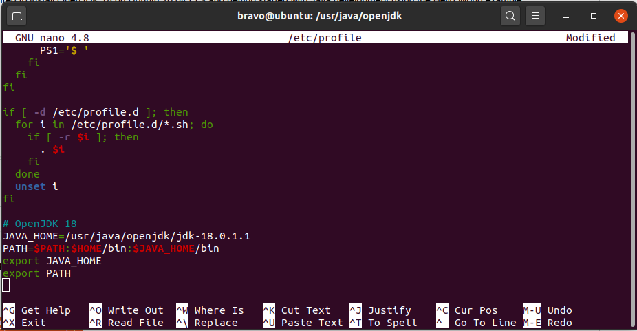 Install OpenJDK 18 on Ubuntu 20.04 LTS - System Path