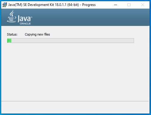 Install Java 18 On Windows 10 - Installation Progress